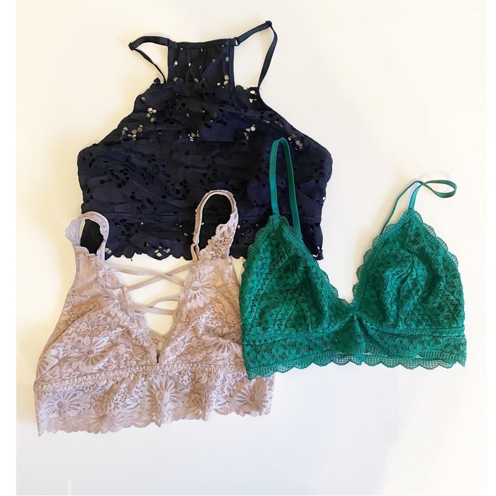 BUNDLE of three lace bralettes